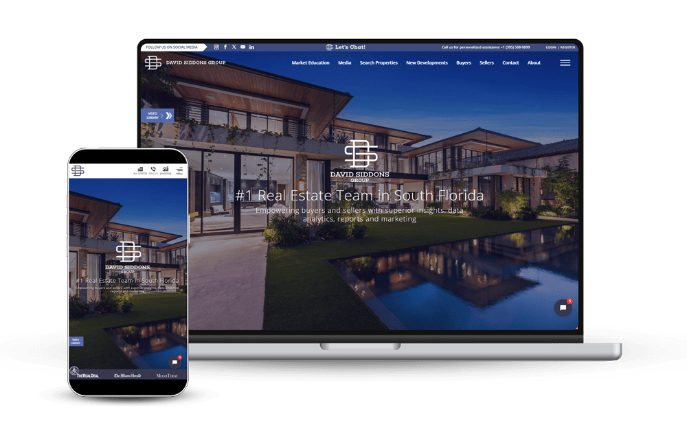 david siddons group real estate website optimized for lead generation, mobile and desktop version