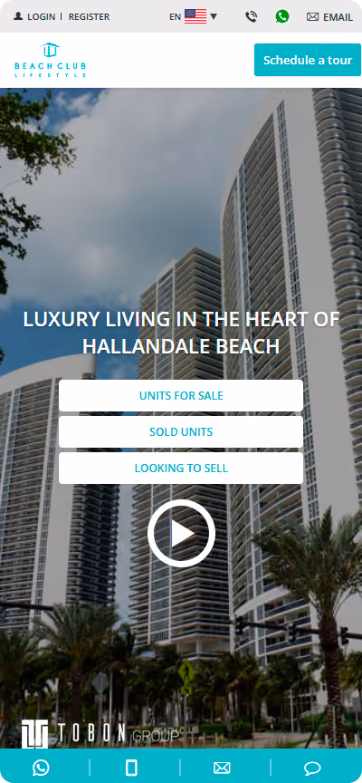 Beachclub Lifestyle Website Mobile