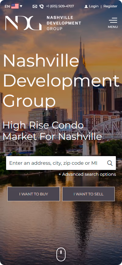 Nashville Development Group Website Mobile