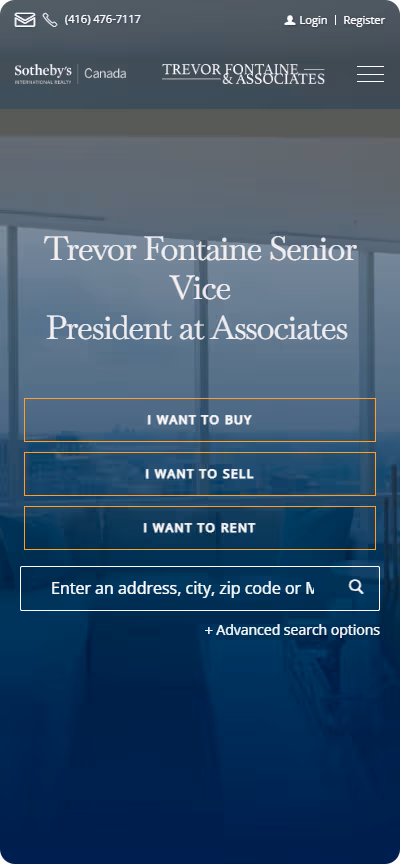 Trevor Fontaine Website Mobile