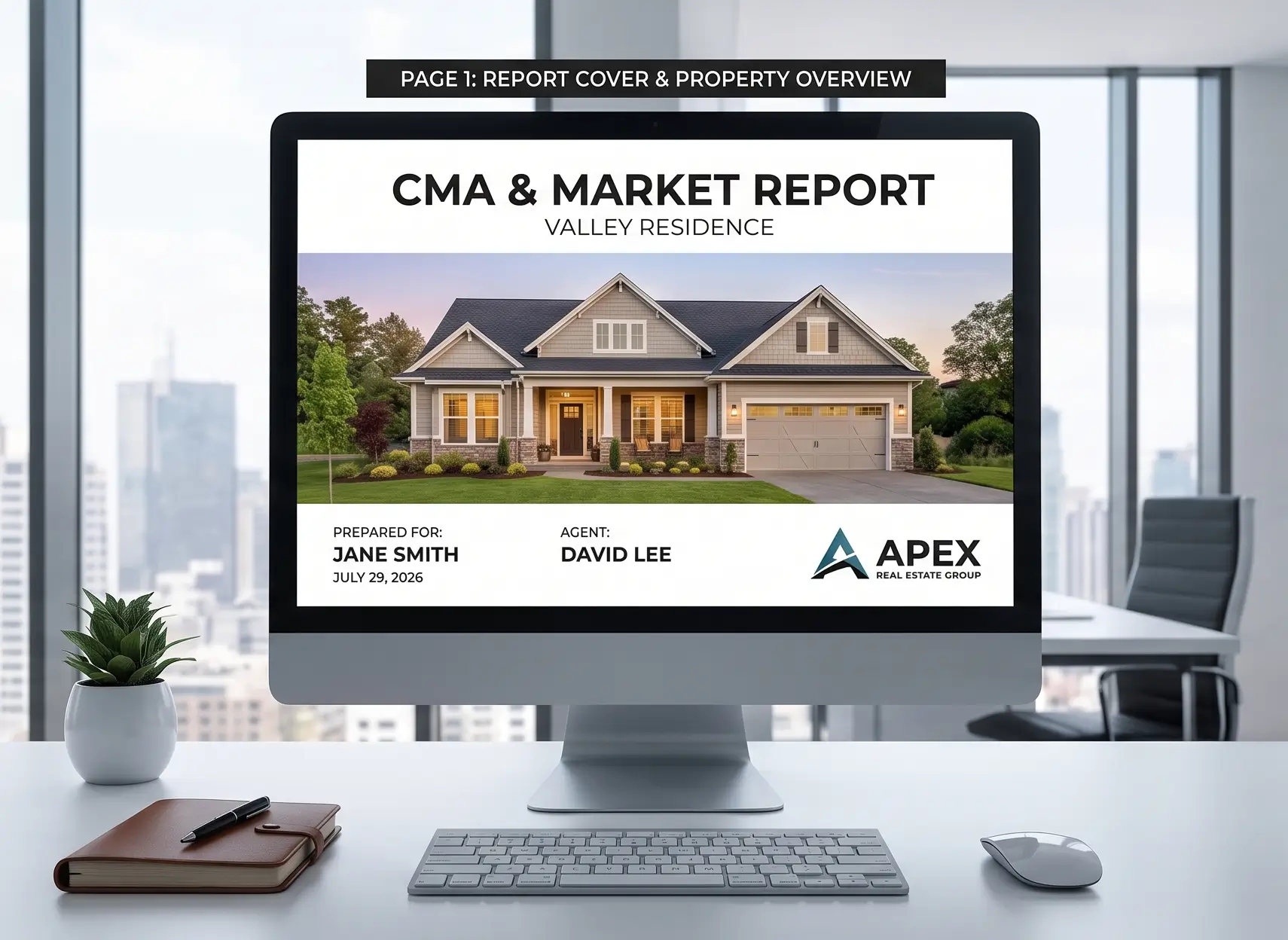 real estate market analysis report template layout for client presentations